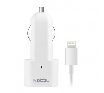 ЗУ Автомобильное Nobby Comfort 014-001 USB 1.2А + кабель s8pin (Lightning) 1,2м#443154