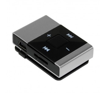 MP3 плеер №015 (слот Micro SD+наушники+кабель для зарядки) серебро#134520