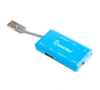 Хаб + Картридер Smartbuy Combo голубой (SBRH-750-B) (1/5)#2141974
