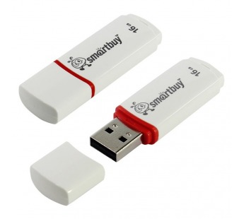 Флеш-накопитель USB 16Gb Smart Buy Crown (white)#2106757