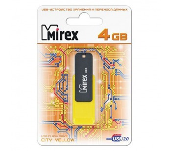 Флеш-накопитель USB 4GB Mirex CITY жёлтый (ecopack)#964939