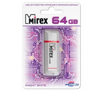 Флеш-накопитель USB 64GB Mirex KNIGHT белый (ecopack)#1909900