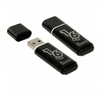 Флеш-накопитель USB 16Gb Smart Buy Glossy (black)#2106654