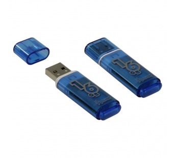 Флеш-накопитель USB 16Gb Smart Buy Glossy seris (blue)#699480