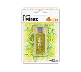 Флеш-накопитель USB 4GB Mirex ELF желтый (ecopack)#115996