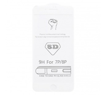 Защитное стекло Full Screen - 3D Flat для Apple iPhone 7 Plus (white) (тех.уп.)#1734062