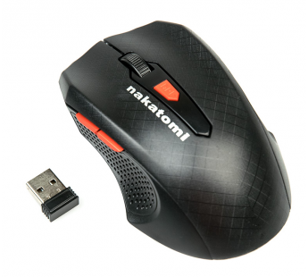 Мышь беспроводная Nakatomi MRON-07U - 6 кнопок + ролик прокрутки, USB, черная#119250