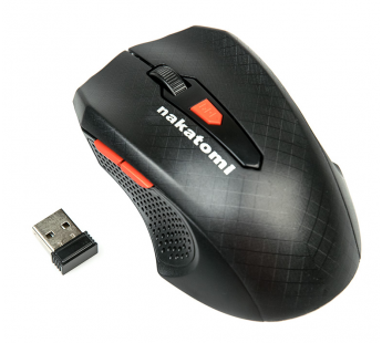 Мышь беспроводная Nakatomi MRON-07U - 6 кнопок + ролик прокрутки, USB, черная#2146573