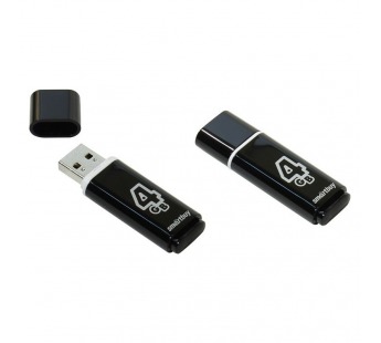 Флеш-накопитель USB 4Gb Smart Buy Glossy series (black#2106641