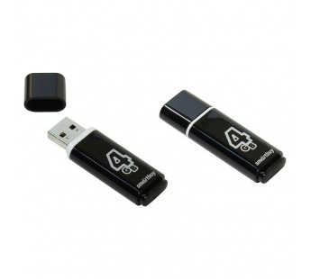 Флеш-накопитель USB 4Gb Smart Buy Glossy series (black