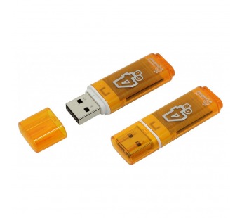 Флеш-накопитель USB 4Gb Smart Buy Glossy series (orange)#2106583