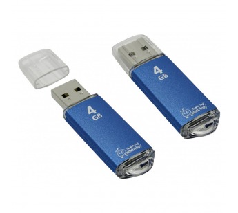 Флеш-накопитель USB 4Gb Smart Buy V-Cut series (blue)#2106640