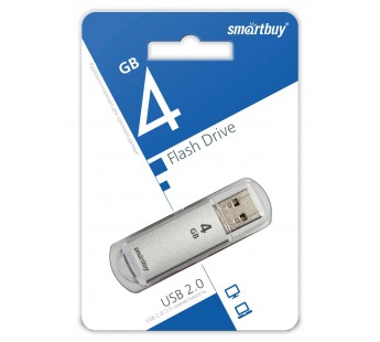 Флеш-накопитель USB 4Gb Smart Buy V-Cut series (silver#1721185
