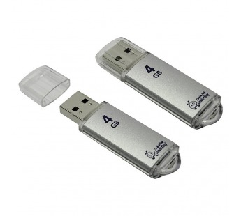 Флеш-накопитель USB 4Gb Smart Buy V-Cut series (silver#2106644