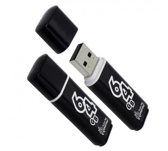 Флеш-накопитель USB 64GB Smart Buy Glossy чёрный#713576