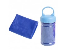 Полотенце для фитнеса - из микрофибры в колбе 30x100 см (blue)
