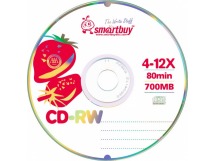 Диск CD-RW Smartbuy 80min 4-12x CB-10 (200)