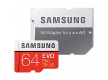Карта памяти MicroSD 64 GB Samsung Class 10 Evo Plus U1 U3 (R/W 100/60 MB/s) + SD адаптер