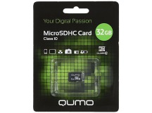 Карта памяти MicroSD 32 Gb Qumo Class 10 без адаптера