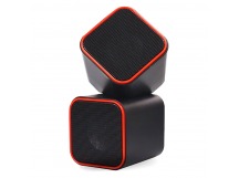 Колонки SmartBuy, 2.0, Cute, чёрные/оранжевые, USB