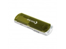 Картридер OXION OCR004GR, зеленый, USB 2.0 (SD/MMC/MicroSD/M2/MS pro/MiniSD)