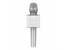 Беспроводной караоке микрофон Q7 (серебро) (дефект: брак окраса)