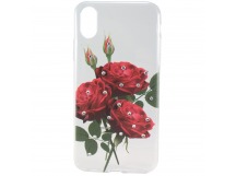 Чехол-накладка TPU - Розы красные для iPhone X/XS