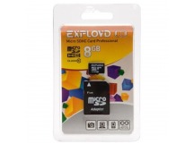 Карта памяти MicroSD 8GB Exployd Class 10 + SD адаптер