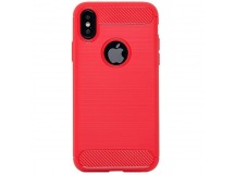 Чехол-накладка The ultimate experience Carbon для Apple iPhone X/XS (red)