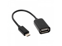 Кабель OTG - Micro usb черный 15см