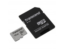 Карта памяти MicroSD 16GB Transcend 300S UHS-I U1 + SD адаптер