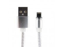 Кабель USB - Apple lightning X-Cable YLF-001 магнитный (серебристый) тех.пак