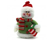 Игрушка новогодняя №37340 Снеговик с подарком (маленький)