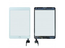 Тачскрин для iPad mini 3 (с разъемом) + серебряная кнопка HOME (белый)