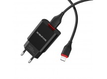 Адаптер Сетевой Borofone BA20A 1USB + кабель Apple Lightning (black)