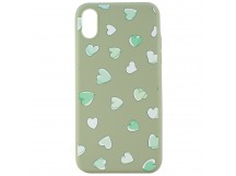 Чехол-накладка ZIBELINO Сердце для Apple iPhone X/XS (зеленный)