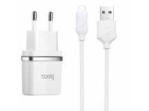 СЗУ HOCO C11 (1-USB/1.0A) + micro USB кабель (белый)