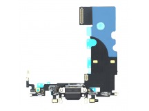 Шлейф для iPhone 8 + разъем зарядки + разъем гарнитуры (черный) 