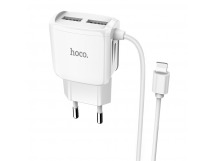Адаптер Сетевой Hoco C59A Mega Joy 2USB/5V/2.1A + кабель Apple lightning (white)