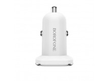 Адаптер Автомобильный Borofone BZ12A 1USB QC 3.0 (белый)