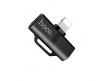Разветвитель Hoco LS20 Apple, (наушники lightning+зарядка) черный