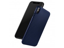 Чехол Hoco Delicate shadow series для iPhone XS Max, силиконовый, под карбон, синий