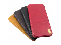 Чехол-книжка X.O ZL series для Iphone X/XS кожанный, красный