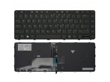 Клавиатура HP ProBook 640 G2 черная с подсветкой (без поинт стика)