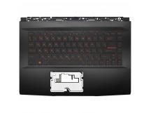 Клавиатура MSI GF63 8RD черная топ-панель с красной подсветкой