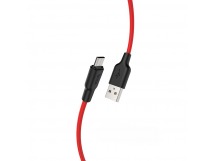 Кабель USB Hoco X21 PLUS Micro силиконовый черно-красный 2м