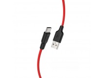 Кабель USB - Type-C Hoco X21 PLUS черно-красный 1м