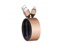 Кабель USB-рулетка Hoco U23 Apple 92см золотой