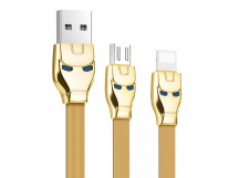 Кабель USB Hoco U14 2в1 Apple+Micro 1,1м золотой