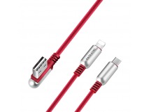 Кабель USB Hoco U17 2в1 Apple+Micro 1,5м красный